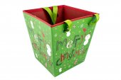 Cutie Din Carton Tip Ghiveci Cu Motive De Craciun Verde