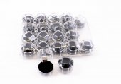 Cutie Bijuterii Plastic Pentru Inel4cm/4cm Transparent-Negru 20/set