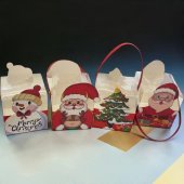Cutii Cadou Craciun Carton Decupat Cu Acetofan 12/set Mos CRaciun
