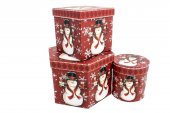 Cutii Carton Cu Oameni De Zapada Forme Diferite 3/Set