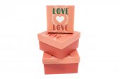 Cutii Carton Patrate Love 3/Set