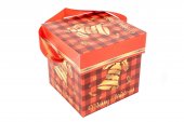 Cutii Din Carton Craciun Pliate Carouri Cu Clopotel 30x30x30 Cm/12/Set