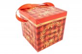 Cutii Din Carton Craciun Pliate Carouri Cu Merry Christmas 22x22x22 Cm/12/Set