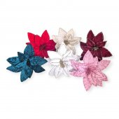 Decoratiune Craciun Crenguta Floarea Craciunului Simpla Rosie 12/Set