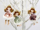 Decoratiune Craciun Inger Catifea 6/set 16cm
