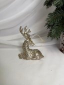 Decoratiune Craciun Ren Sta jos Cu Sclipici Sampanie 10cm 016