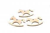 Decoratiuni Craciun Calut Lemn Natur 8/Set