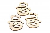 Decoratiuni Craciun Cap Om Zapada Lemn Natur 8/Set
