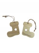 Decoratiuni Craciun Cizma Lemn Natur 2/Set
