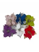 Decoratiuni Craciun Floare Craciunita Si Cu Petale Plasa Mare 12/Set