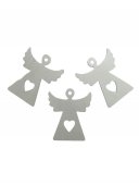 Decoratiuni Craciun Inger Din Lemn Alb 10/Set