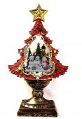 Brad decorativ cu scena de Craciun 24x10x43 cm