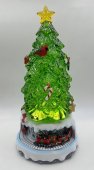 Brad decorativ verde cu trenulet