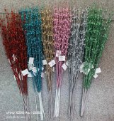 Crenguta decorativa cu bobite cu sclipici 10 fire