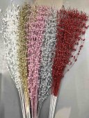 Crenguta decorativa cu bobite si sclipici 10/set