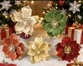 Floare decorativa cu sclipici 25 cm