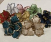 Flori de Craciun cu sclipici pe margini 20 cm 10/set