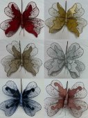 Fluture decorativ cu sclipici 25 cm