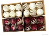 Globuri catifelate pictate manual 8 cm, 6 buc