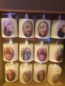 Lumanare LED cu imagini religioase 12/set