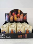 Lumanare LED cu imagini religioase 5x7 cm 12/set