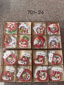 Set ornamente din lemn de Craciun in cutie