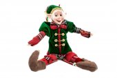 Figurina Craciun Elf Rosu Cu Verde 30 Cm
