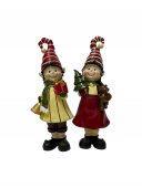 Figurine Craciun El cu Caciula Cu Dungi 2/Set
