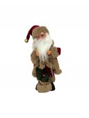 Figurine Mos Craciun Haina Rosu Cu Maro 30 Cm