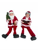 Figurine Mos Craciun Si Doamna Craciun Cu Picioare Textil 2/Set