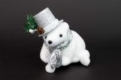 Figurine Urs Cu Palarie Craciun Plastic