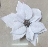 Floarea Craciunului Artificiala Capete Mari 10/set Alb