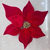 Floarea Craciunului Artificiala Capete Mari 10/set Rosu