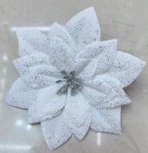 Floarea Craciunului Artificiala Capete Medii 10/set Alb