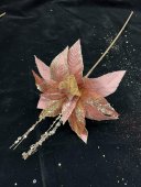 Floarea Craciunului Cu Pistil Paiete Roz