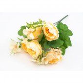 Flori Artificial Buchet Bujori Cu Flori Galben 2/set