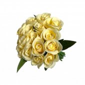 Flori Artificiale Buchet 16 Trandafiri legati Galben