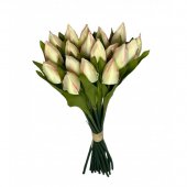 Flori Artificiale Buchet 18 Lalele legate Crem-Roz