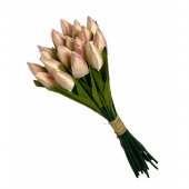 Flori Artificiale Buchet 18 Lalele legate Roz-Mov