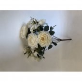 Flori Artificiale Buchet 7 Trandafiri Cu 4 Hortensii ivoar