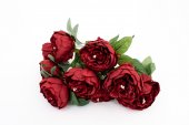 Buchet 9 Bujori Artificiali cu Stamine, Grena