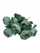 Buchet 9 Bujori Artificiali cu Stamine, Verde