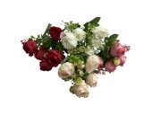 Flori Artificiale Buchet Bujorei Cu Suculente 2/set