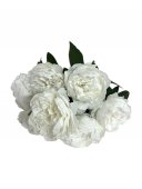 Flori Artificiale Buchet Bujori 7 Flori Alb