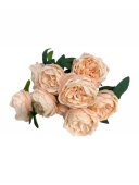 Flori Artificiale Buchet Cu 9 Trandafiri Infloriti Somon
