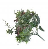 Flori Artificiale Buchet Frunze Prafuite Cu Inimioare Rosu 2/set