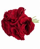 Flori Artificiale Buchet Trandafiri 6 In Legatura Rosu