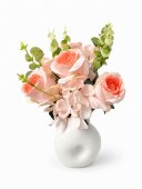 Flori Artificiale Buchet Trandafiri Cu Eucalipt Roz
