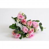Flori Artificiale Buchet Trandafiri Roz Pal 2/set