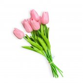Flori Artificiale Lalele Legate 10 Fire Roz